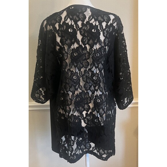 NEW L*Space Black Lace Top Swim Cover Up Size L